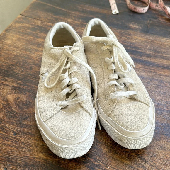 Converse ONE STAR VINTAGE raw SUEDE LOW TOP cream size 7 - Picture 1 of 11
